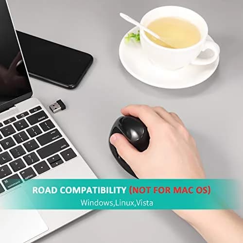 AURTEC Vertical Mouse 2.4G Wireless Ergonomic Mouse | Rechargeable, 6 Buttons, 800/1200/1600 DPI, Black thumbnail 7