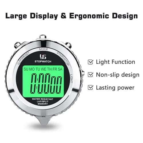 LAOPAO Metal Stopwatch Timer with Backlight & 2 Lap Memory | Professional Coach Stopwatch thumbnail 6
