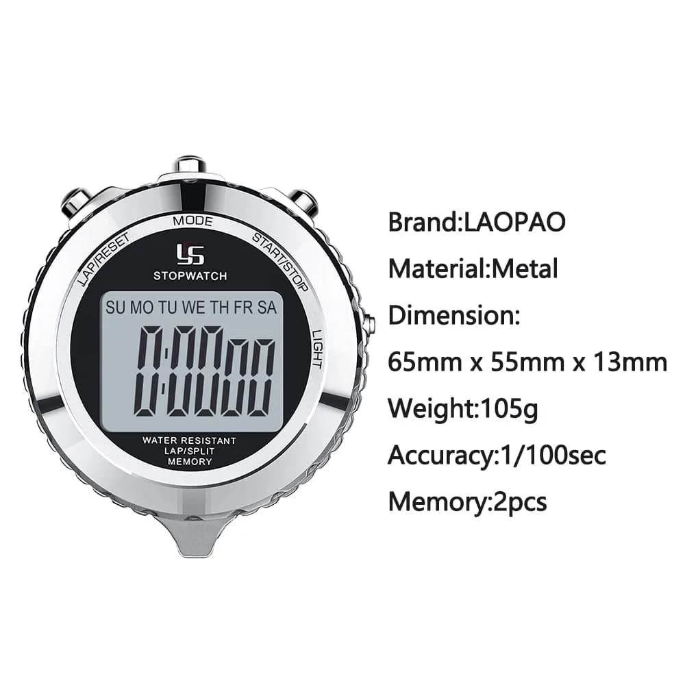 LAOPAO Metal Stopwatch Timer with Backlight & 2 Lap Memory | Professional Coach Stopwatch - view 7