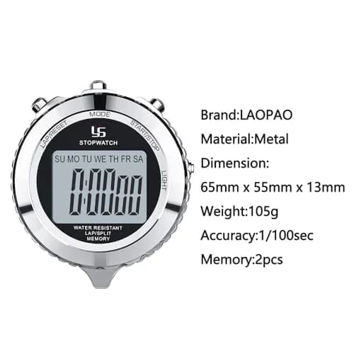 LAOPAO Metal Stopwatch Timer with Backlight & 2 Lap Memory | Professional Coach Stopwatch thumbnail 7