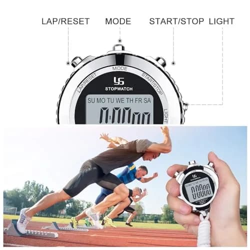 LAOPAO Metal Stopwatch Timer with Backlight & 2 Lap Memory | Professional Coach Stopwatch thumbnail 3
