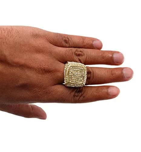 Charles Raymond Iced Out Luxury Oversize Men's Ring 444 Gold Size 12 | Statement Hip Hop Jewelry thumbnail 6