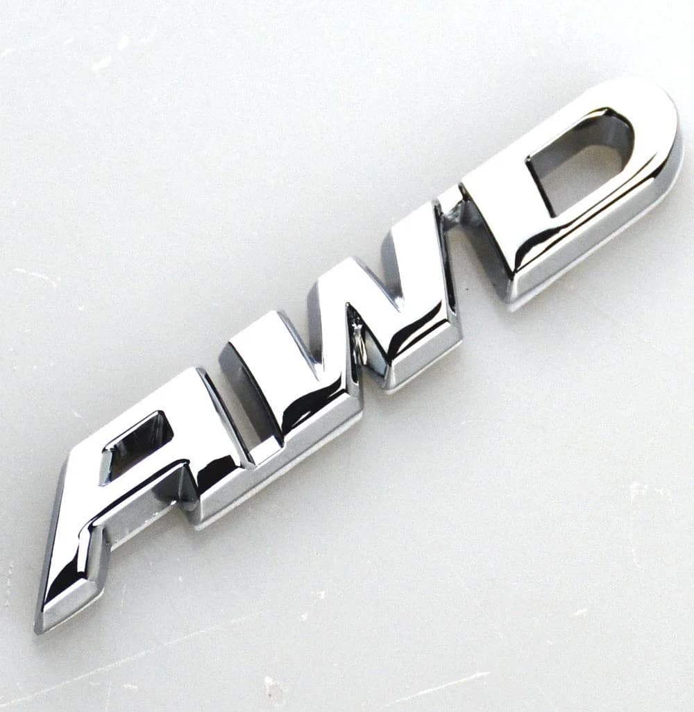 EmbRoom AWD Emblem, 3D Metal Tailgate Side Sticker Badge Replacement 8.9cm (3.5in) | Universal Fit Chrome Metal - view 2