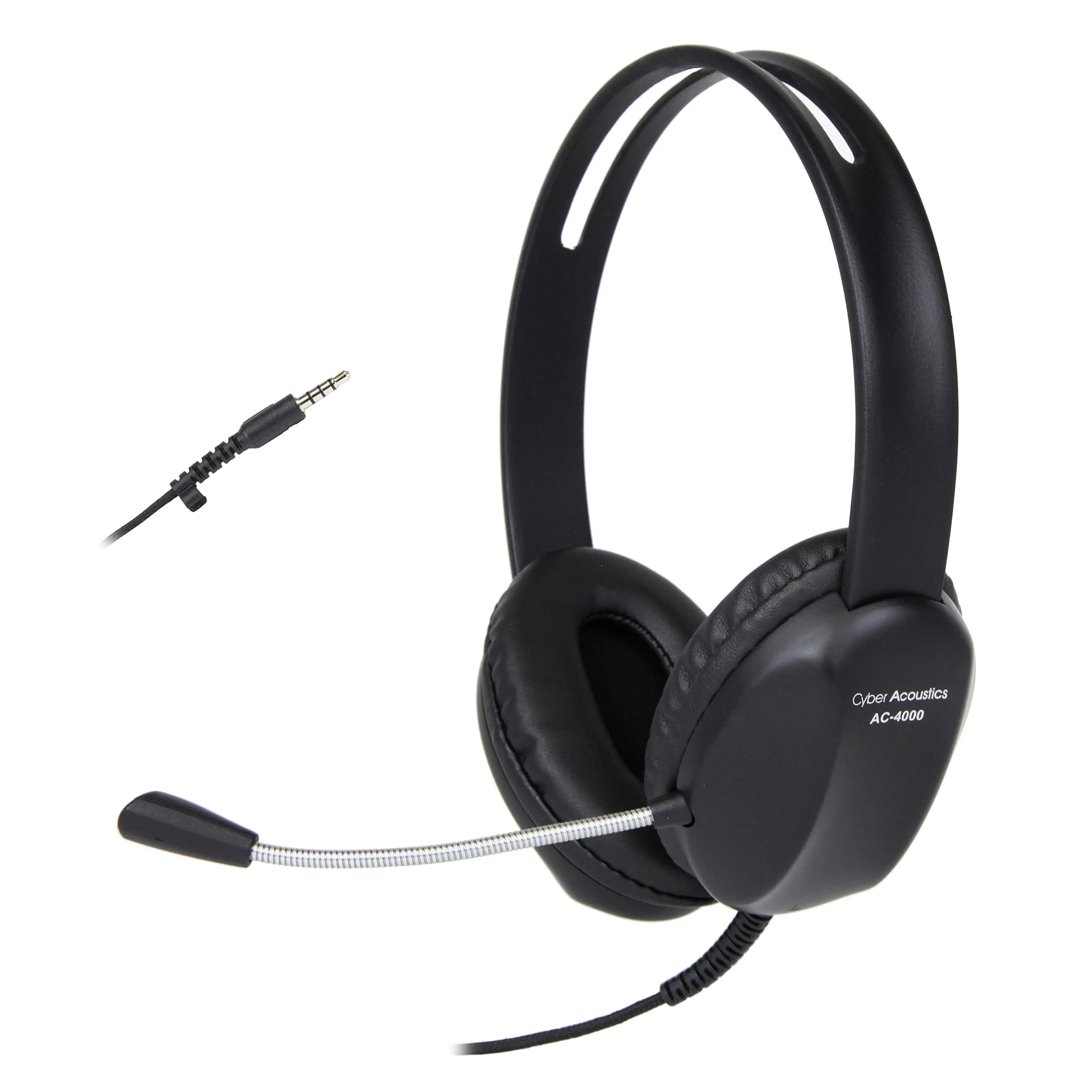 Cyber Acoustics AC-4000 Stereo PC Headset with TuffCord, 20 Pack | Durable Wired Headset for Office & Classroom — 20-Pack