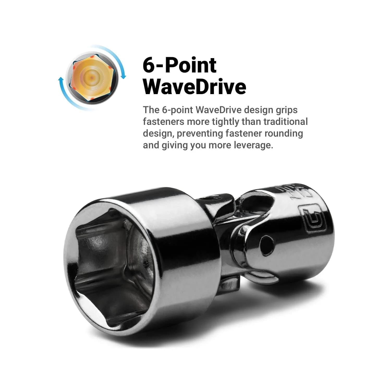 Capri Tools 5 mm Universal Socket, 1/4-Inch Drive, 6-Point Metric | 40-Degree Working Angle for Tight Spots - view 4