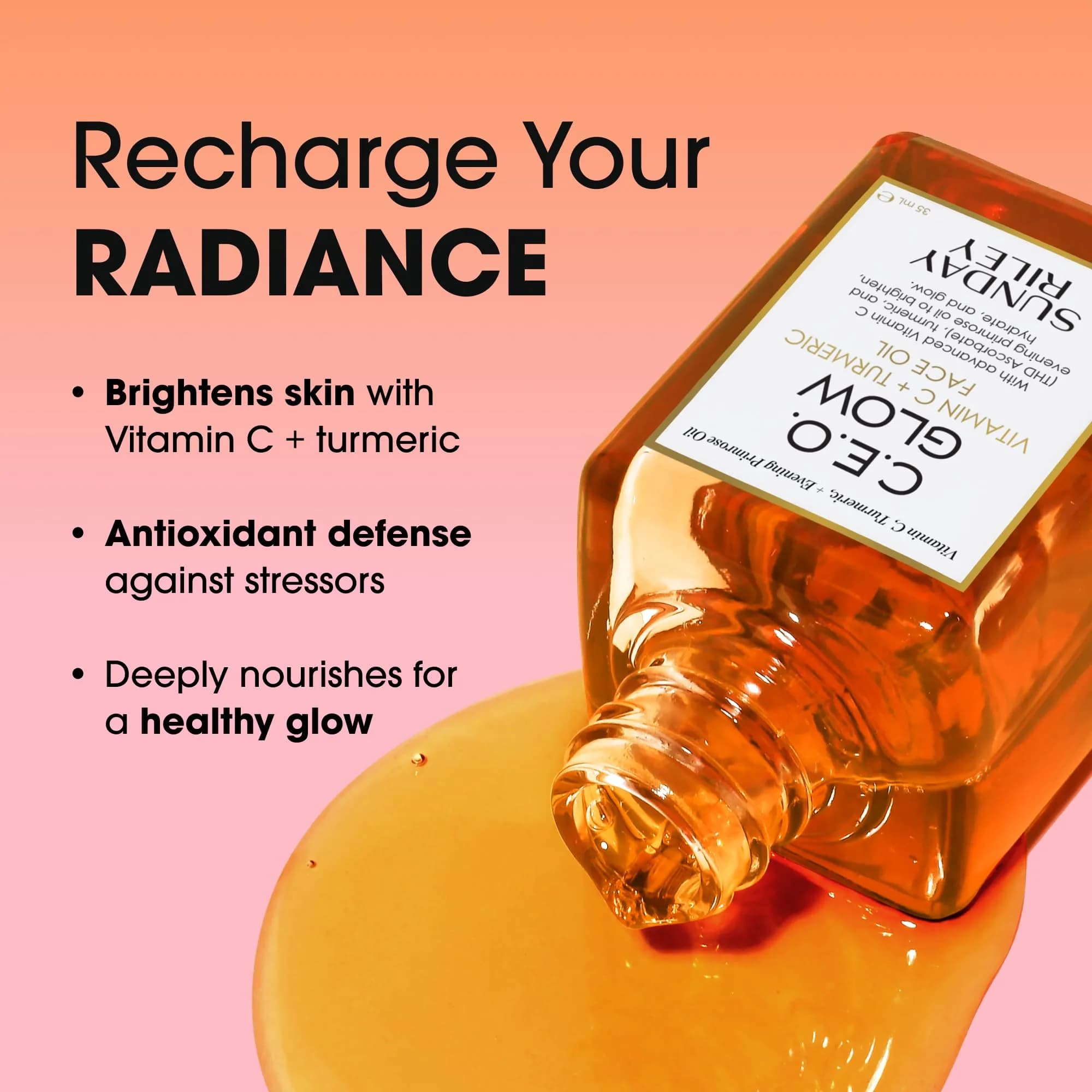 Sunday Riley C.E.O. Glow Vitamin C & Turmeric Face Oil 15ml (0.5 Fl Oz) | Brightens & Nourishes for Radiant Skin - view 2