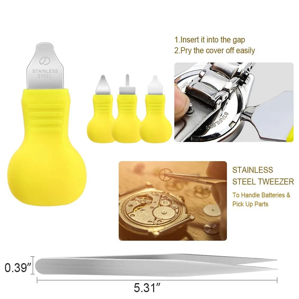 ONEBOM Watch Press Tool Set 18-50mm | Professional Watch Repair Kit with 12 Dies, Tweezers, and Blades - view 5
