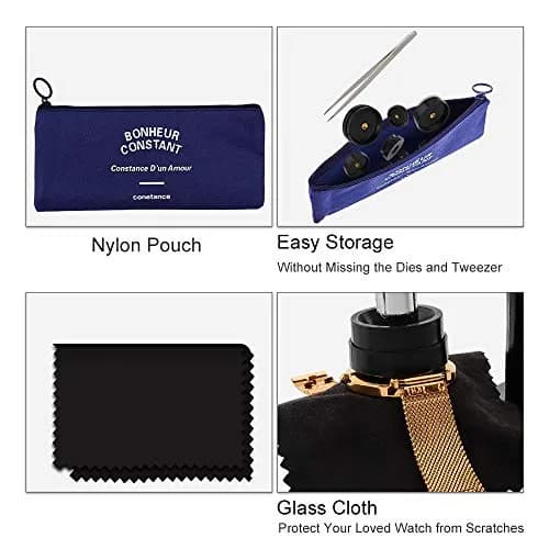 ONEBOM Watch Press Tool Set 18-50mm | Professional Watch Repair Kit with 12 Dies, Tweezers, and Blades thumbnail 6