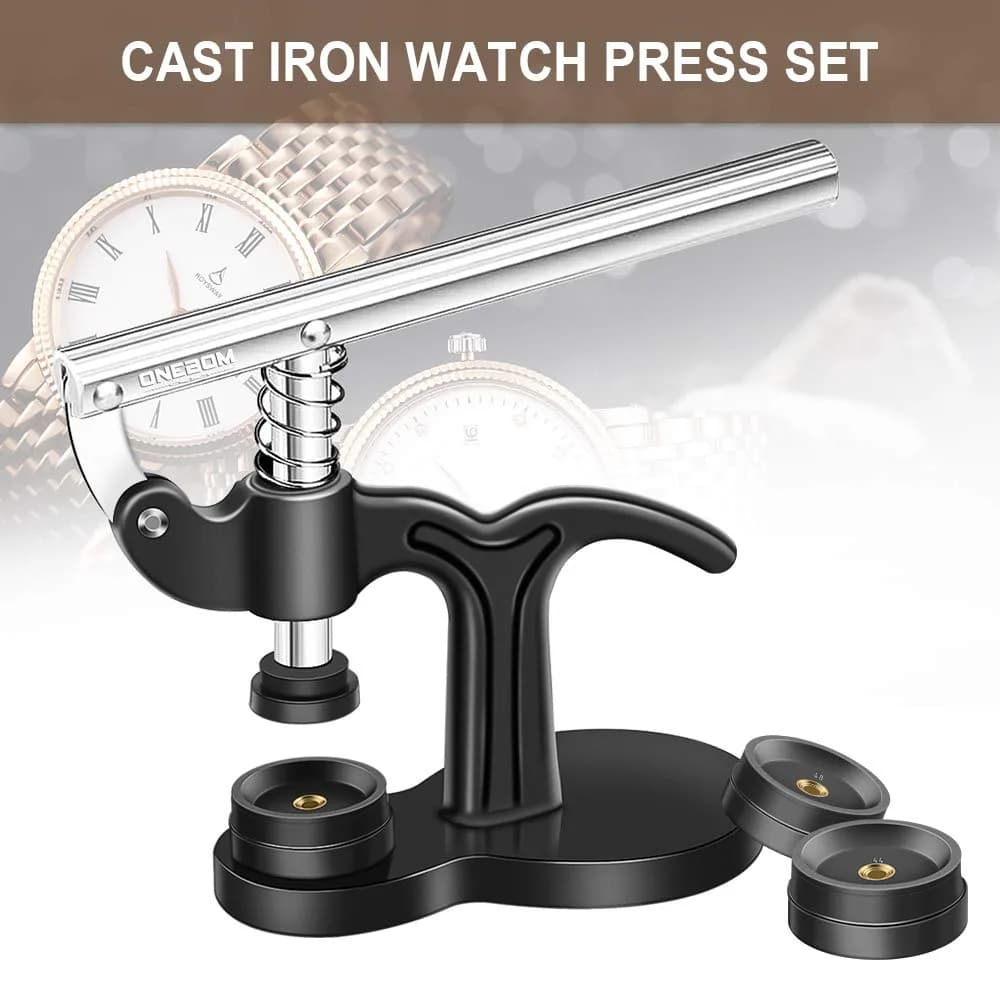 ONEBOM Watch Press Tool Set 18-50mm | Professional Watch Repair Kit with 12 Dies, Tweezers, and Blades - view 2