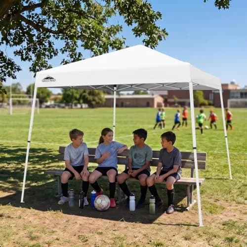 EAGLE PEAK 10x10 Slant Leg Pop Up Canopy Tent, White | Portable Outdoor Shelter with UPF 50+ UV Protection thumbnail 5