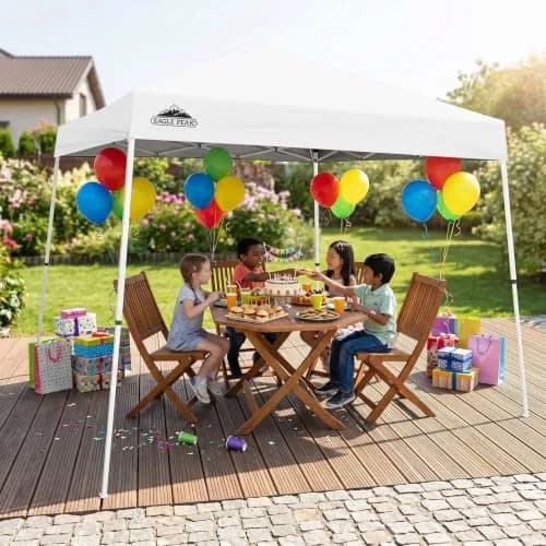 EAGLE PEAK 10x10 Slant Leg Pop Up Canopy Tent, White | Portable Outdoor Shelter with UPF 50+ UV Protection thumbnail 8