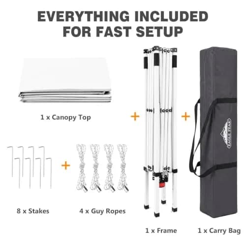 EAGLE PEAK 10x10 Slant Leg Pop Up Canopy Tent, White | Portable Outdoor Shelter with UPF 50+ UV Protection thumbnail 9