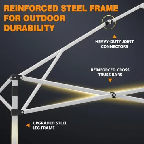 EAGLE PEAK 10x10 Slant Leg Pop Up Canopy Tent, White | Portable Outdoor Shelter with UPF 50+ UV Protection thumbnail 2