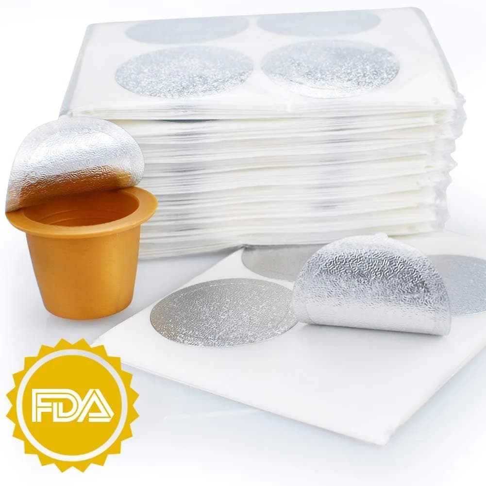 CAPMESSO 1000 Silver Aluminum Foil Coffee Pod Seal Lids + 6 Plastic Pods - view 4