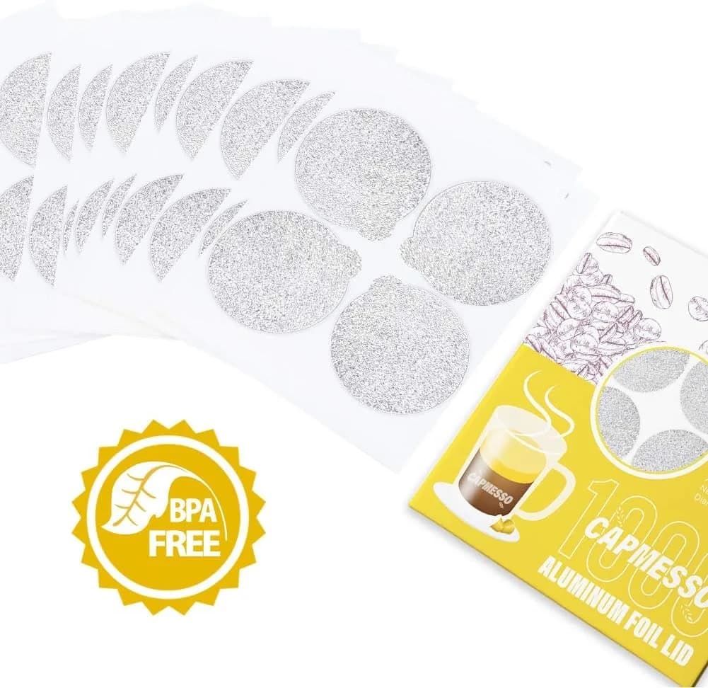 CAPMESSO 1000 Aluminum Foil Lids & 6 Reusable Pods | Grips Coffee for Nespresso OriginalLine - view 6