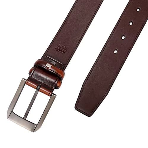 beltox fine Men's Genuine Leather Jeans Belt 38mm (1.5") Wide, Cognac | Adjustable Fit for Waist 40-42 thumbnail 4