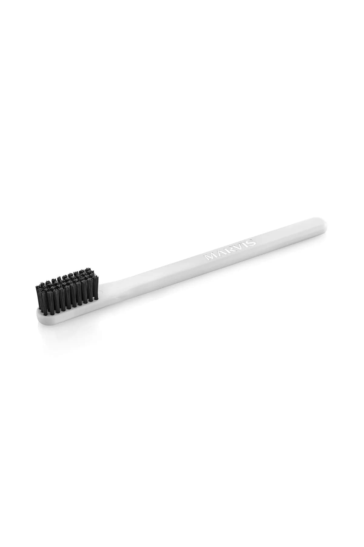 Marvis Toothbrush Medium Nylon Bristle Silver | Lightweight & Travel-Friendly — Soft Bristle White