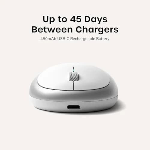 Satechi M1 Wireless Bluetooth Mouse, USB-C Rechargeable, Silver | Precise Optical Tracking for Mac & Windows thumbnail 4