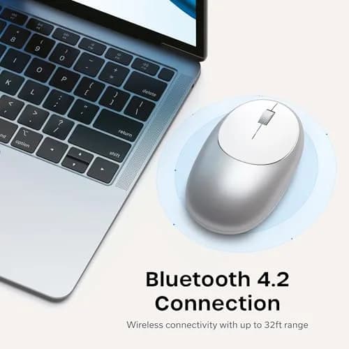 Satechi M1 Wireless Bluetooth Mouse, USB-C Rechargeable, Silver | Precise Optical Tracking for Mac & Windows thumbnail 2