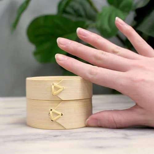 BambooMN Mini Bamboo Dim Sum Dumpling Steamer Basket 7.6 cm (3 Inch) Diameter, 100 Pieces | Rustic Charm for Appetizers & Desserts thumbnail 4