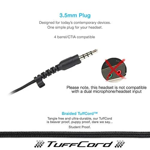 Cyber Acoustics AC-4000 Stereo PC Headset with TuffCord, 80 Pack | Durable Wired Headset for Schools & Offices thumbnail 5