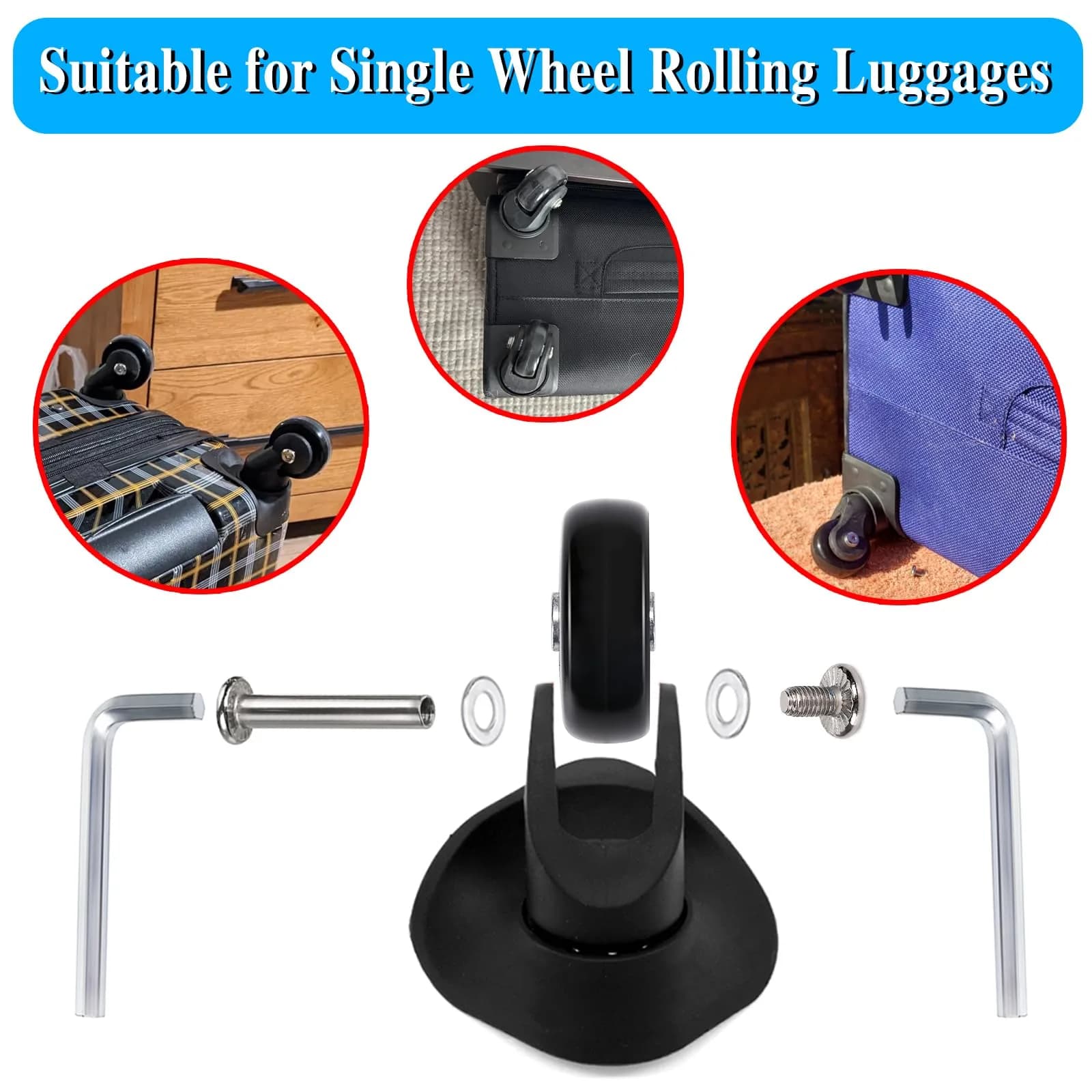 OwnMy 50mm x 18mm Luggage Suitcase Replacement Wheels Set of 4 | Smooth Rolling for Travel - view 6