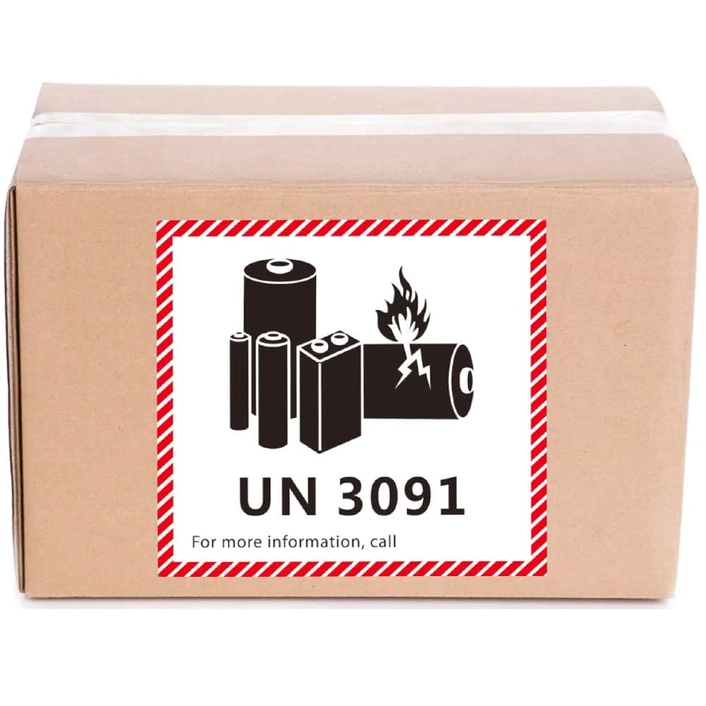 HYBSK Lithium Ion Battery Transport Caution Warning Labels 4.7" x 4.3" (50 Labels, UN3091) - view 5