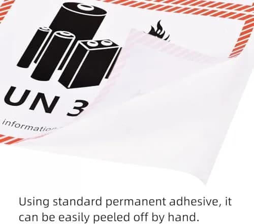 HYBSK Lithium Ion Battery Transport Caution Warning Labels 4.7" x 4.3" (50 Labels, UN3091) thumbnail 3