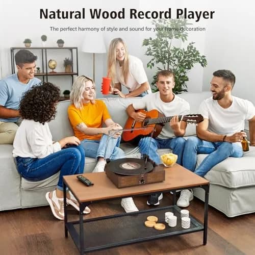 Cotsoco Vinyl Record Player Turntable with Bluetooth & 2 Stereo Speakers | 3 Speed Portable Retro thumbnail 8