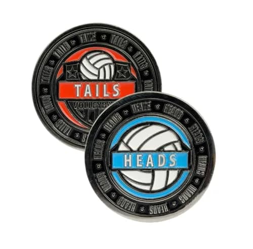 Tandem Sport Volleyball Flip Coin - Heads and Tails Sport Coin for Coin Toss - Includes 1 Coin | Zinc Alloy, 1.5" Diameter thumbnail 1