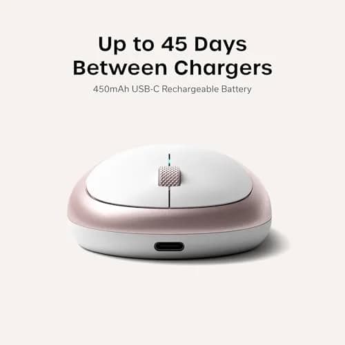 Satechi M1 Wireless Bluetooth Mouse, USB-C Rechargeable, Compact, Rose Gold | 1200 DPI Optical Tracking thumbnail 4