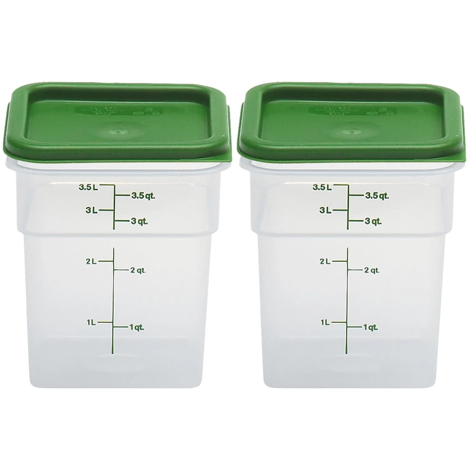 Cambro Classic Series Square Food Storage Container 1.9L (2 QT) | Airtight Polypropylene for Kitchen Pantry — 4 QT + Lid