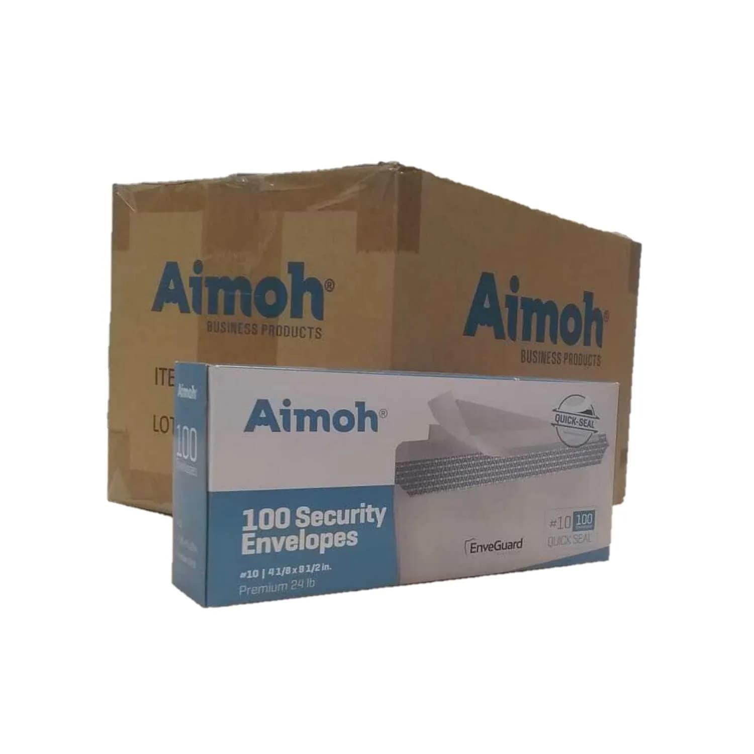 Aimoh #10 Security Tinted Self Seal Envelopes, White, 24 LB | Value Pack Business Envelopes - view 3