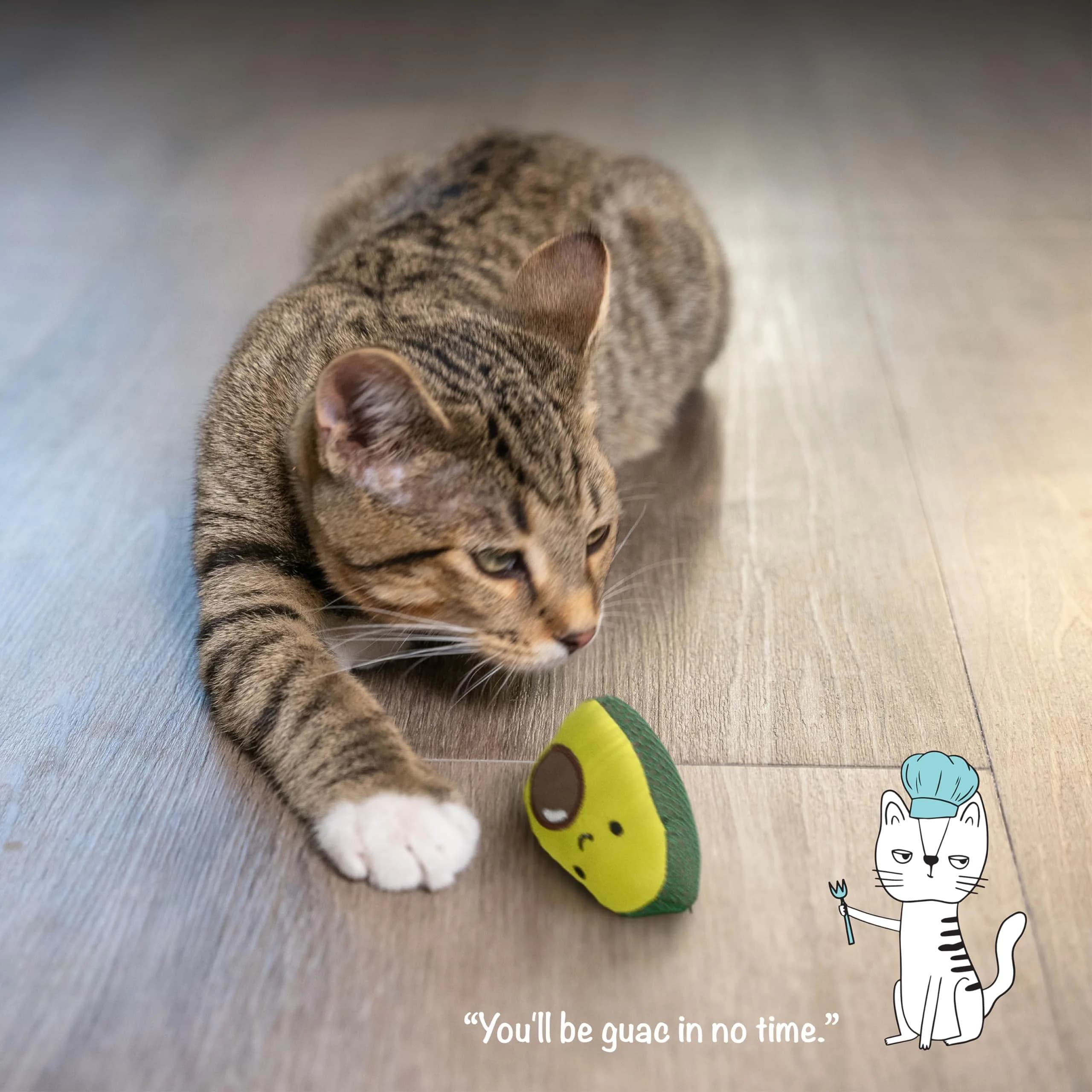 Catstages Lil' Avocato Cat Toy, Interactive Plush Avocado with Catnip, Kicker & Chew Toy 4.2 cm (1.8 in) | Encourages Active Play - view 6