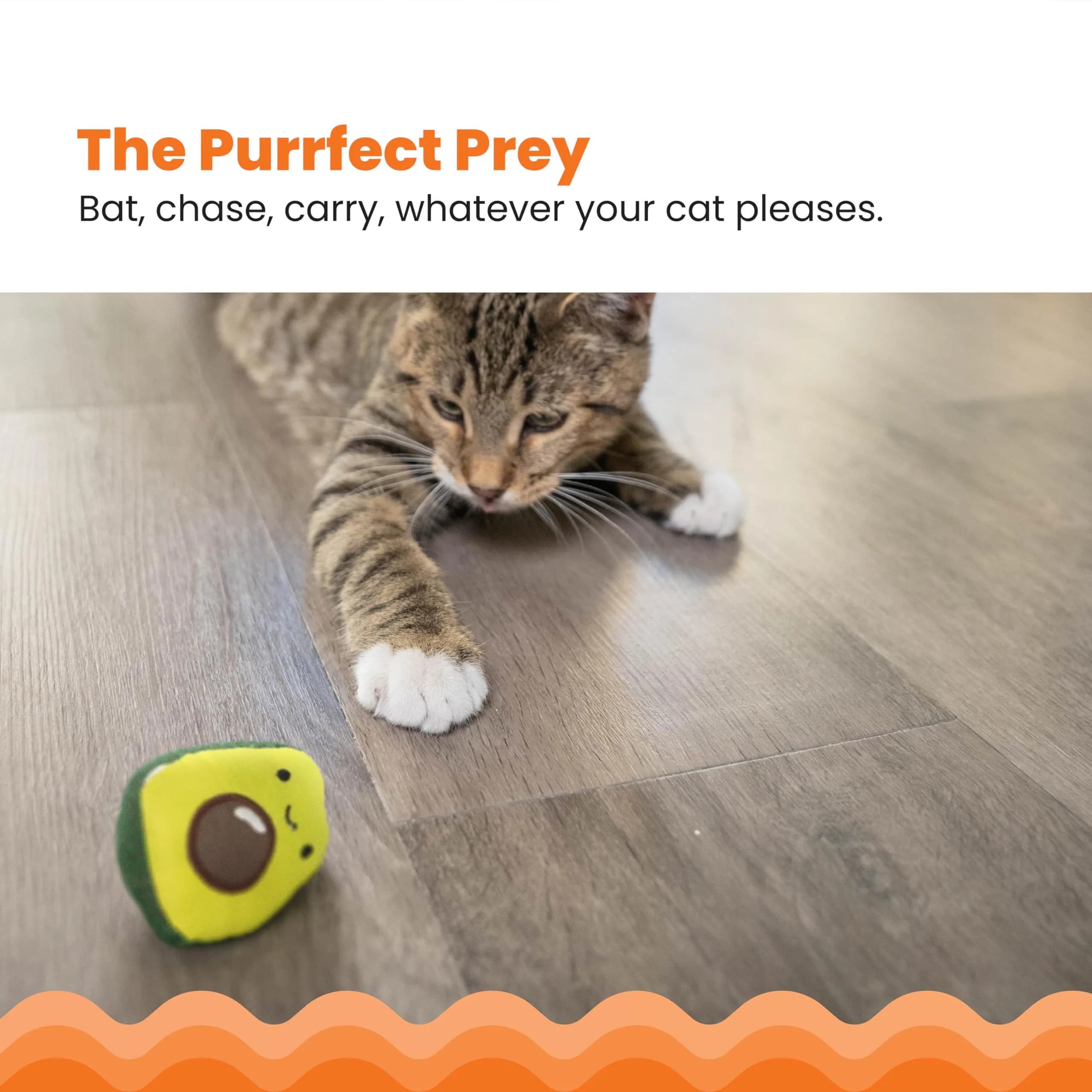 Catstages Lil' Avocato Cat Toy, Interactive Plush Avocado with Catnip, Kicker & Chew Toy 4.2 cm (1.8 in) | Encourages Active Play - view 2