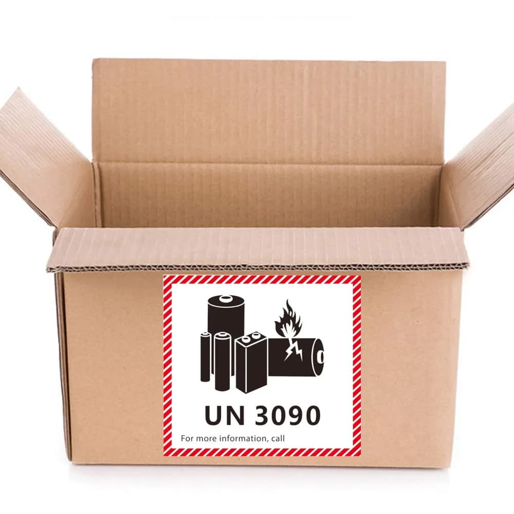 HYBSK Lithium Ion Battery Transport Caution Warning Labels 4.7" x 4.3" (50 pcs) | UN3090 Compliant - view 5