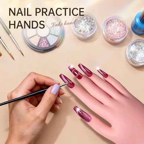 AORAEM Flexible Nail Training Hand for Acrylic and Gel Practice | Soft Plastic Mannequin Hand with Bendable Fingers (1 Count) thumbnail 5