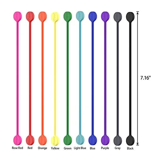 Smart&Cool Reusable Silicone Magnetic Cable Ties, Multicolored, 20-Pack | Flexible Cord Organizer for India thumbnail 2