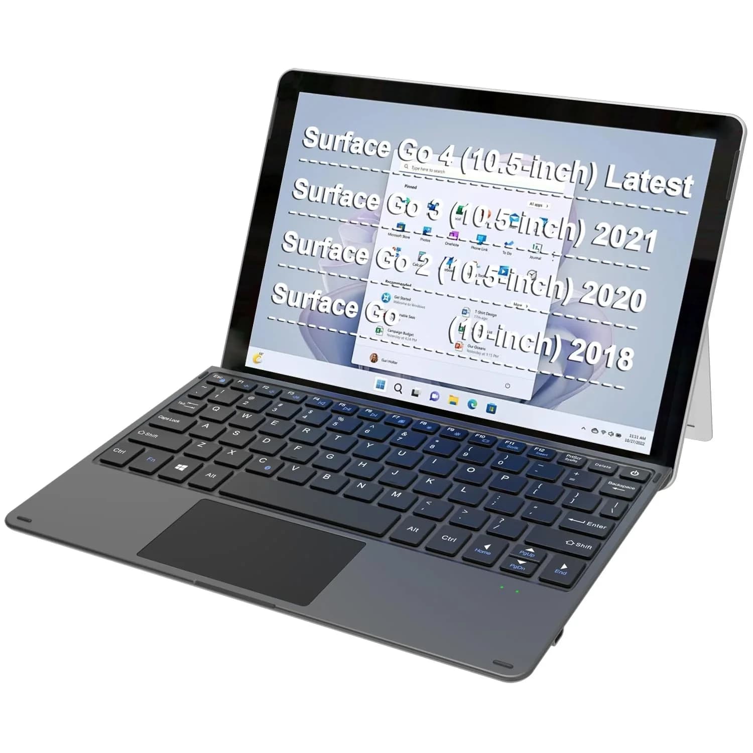 Arteck Surface Go Type Cover Bluetooth Keyboard with Touchpad | Black