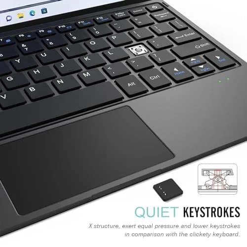Arteck Surface Go Type Cover Bluetooth Keyboard with Touchpad | Black thumbnail 4
