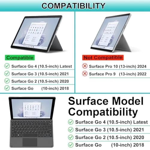 Arteck Surface Go Type Cover Bluetooth Keyboard with Touchpad | Black thumbnail 7
