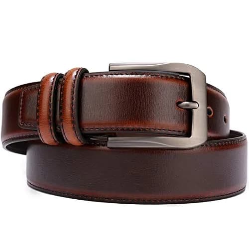 beltox fine Men's Genuine Leather Jeans Belt 38mm (1.5") Wide, Cognac, Size 30-31 | Cut-to-Fit Alloy Prong Buckle thumbnail 2