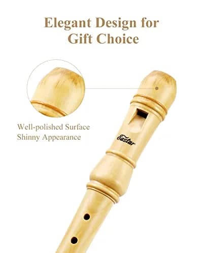 Eastar German Maple Wooden C Soprano Recorder Kit | Beginner-Friendly, 3-Piece Set with Case & Accessories thumbnail 6