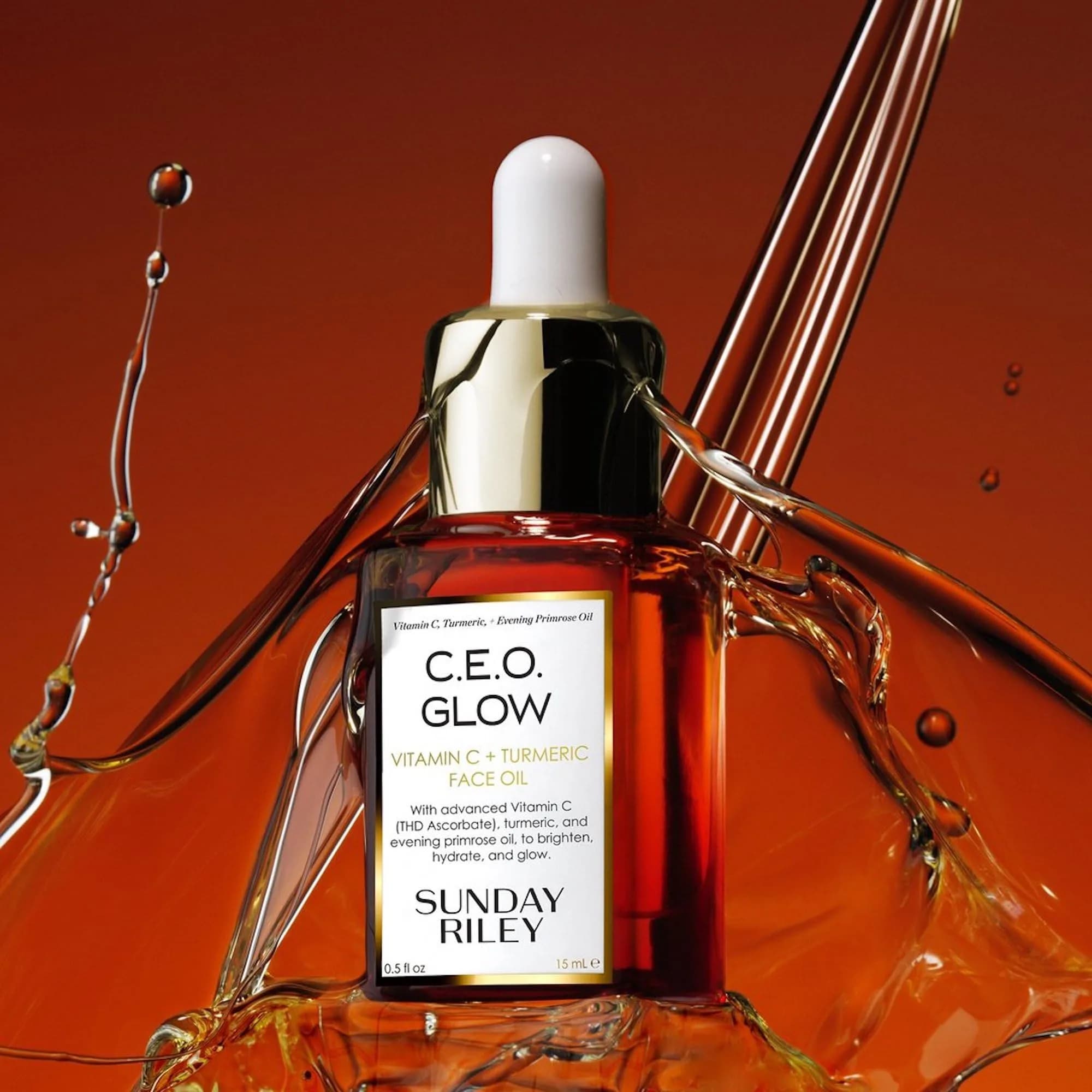 Sunday Riley C.E.O. Glow Vitamin C Turmeric Face Oil 35ml (1.18 Fl Oz) | Brightens & Evens Skin Tone - view 6