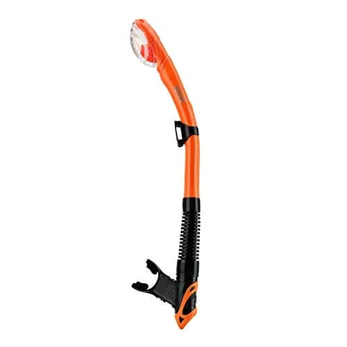 Aegend Snorkel Set for Adults & Youth | Dry Top, Purge Valve, Flexible Tube (One Size, Orange) thumbnail 1