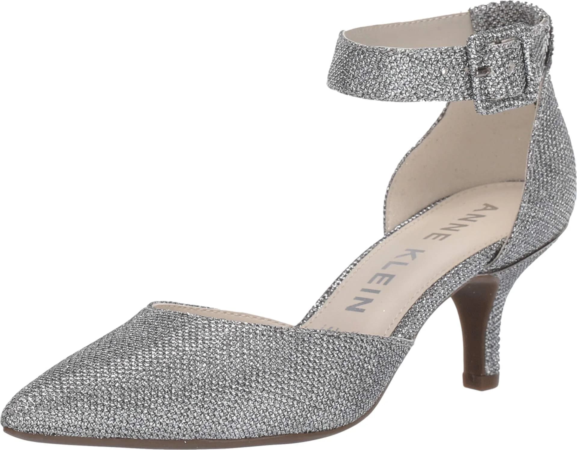 Anne Klein Fabulist - Sandals for Women - Adjustable Buckle Closure - Dual Foam Layers - Rubber Sole Silver Lurex 8.5 M — Silver Lurex / 8.5