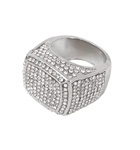Charles Raymond Iced Out Luxury Oversize Men's Ring - Silver Size 8 | Statement Hip Hop Jewelry thumbnail 5