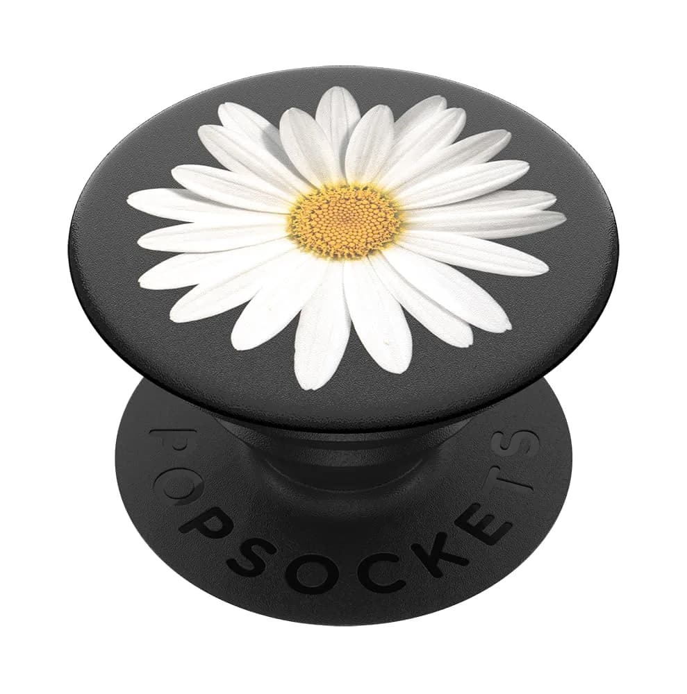 PopSockets Adhesive Phone Grip, Holder- White Daisy | Floral, Secure, Swappable