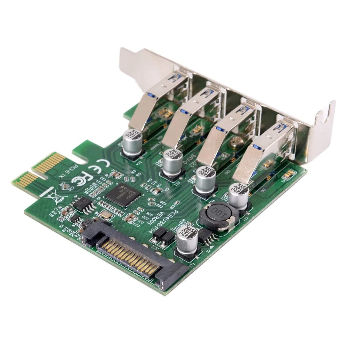 ChenYang 4 Port PCI-E 1X to 4 USB 3.0 HUB Expansion Card Adapter with 80/120mm Bracket | PCIe Gen2 Mode - view 5