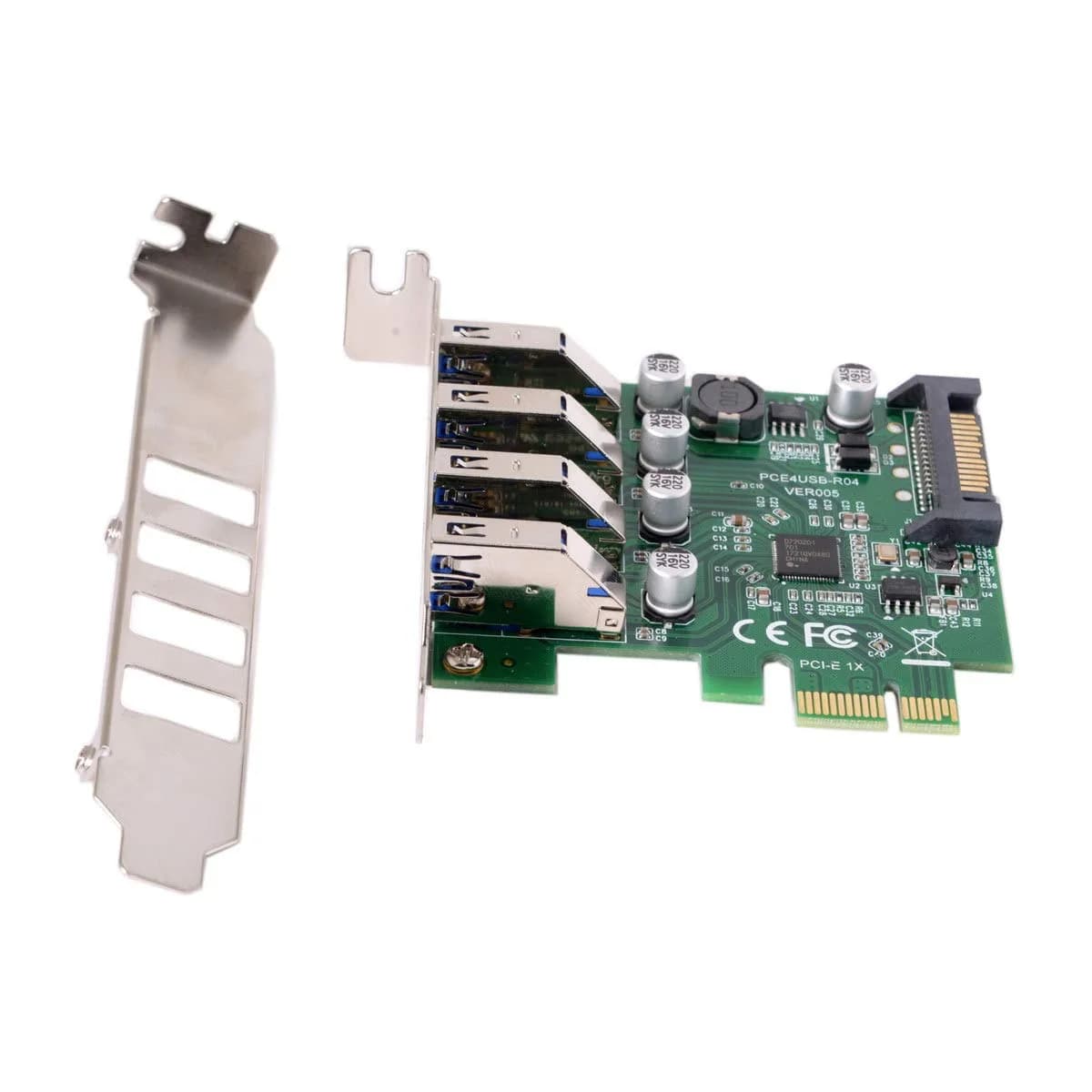 ChenYang 4 Port PCI-E 1X to 4 USB 3.0 HUB Expansion Card Adapter with 80/120mm Bracket | PCIe Gen2 Mode - view 6